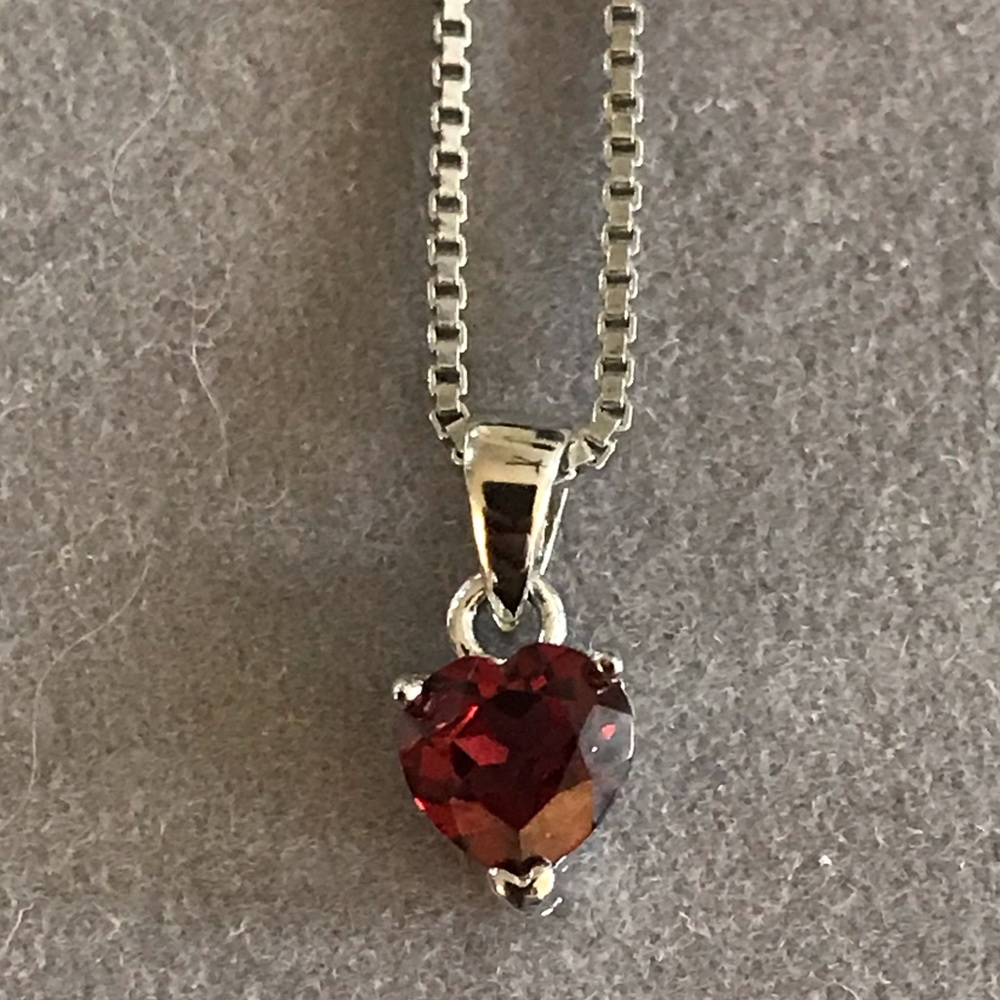 Silver Garnet Necklace - Picture 4 of 9